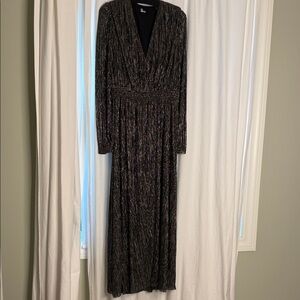 The Kooples Black and Gold Long Sleeve Dress